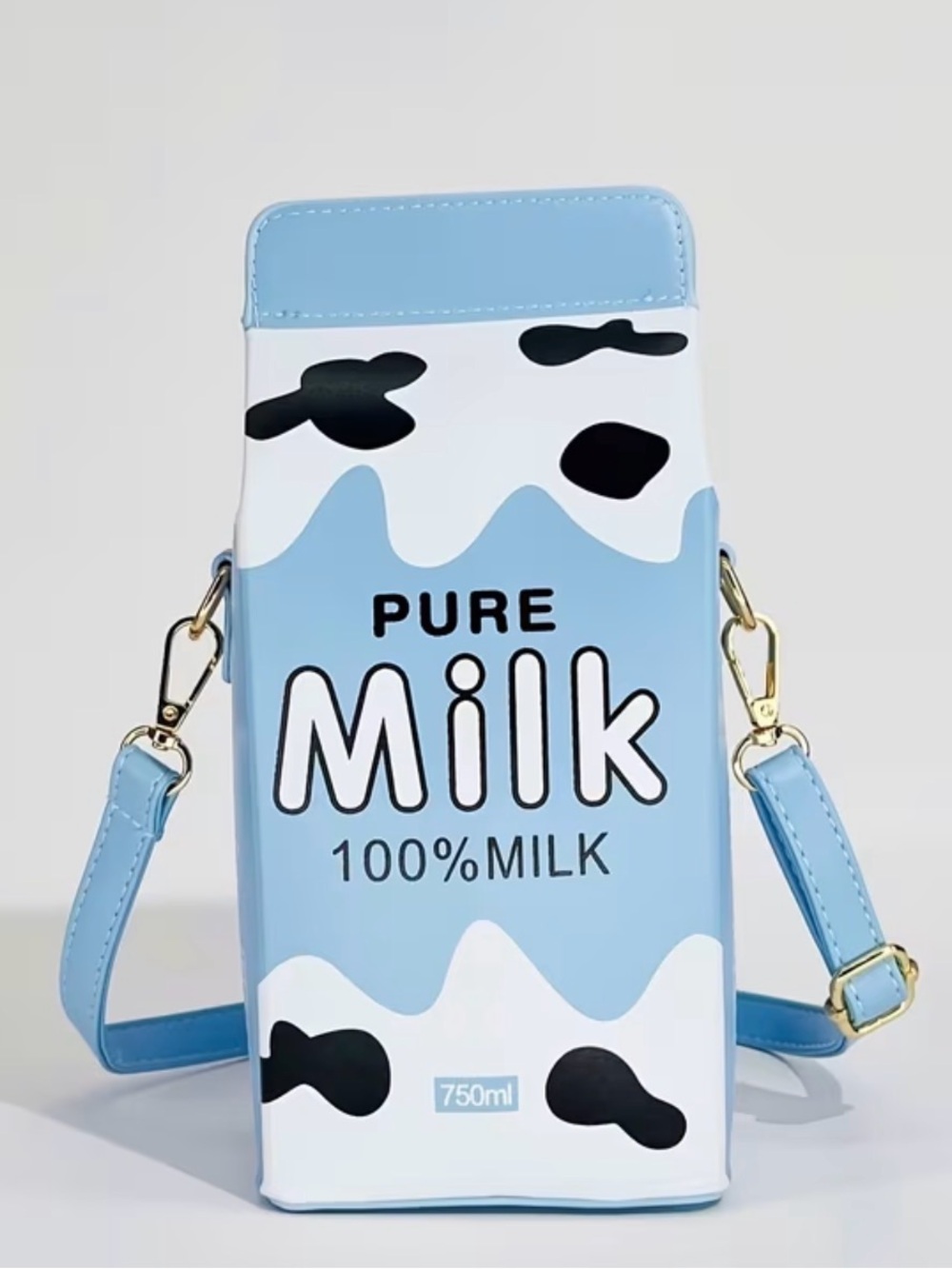 Cute Blue Milk Carton Crossbody Bag